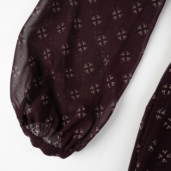 FREE PEOPLE  Patterned Dress, Eggplant Color Perfect Condition - Picture 4 of 10